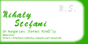 mihaly stefani business card